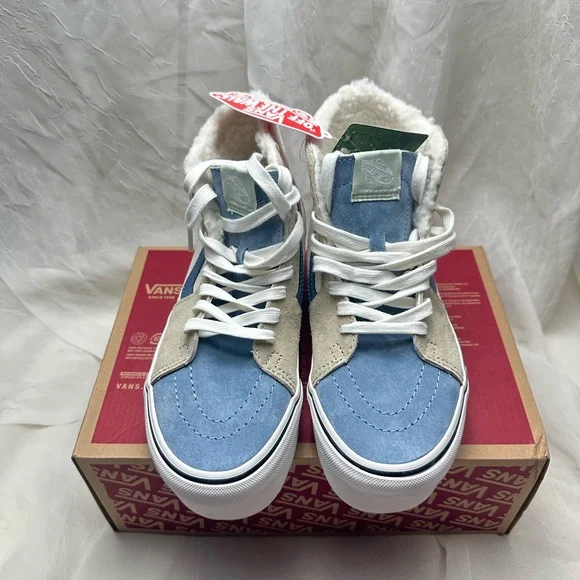 Vans Sk8- High-Tops pig Suede Sherpa Platform Sneaker size 5 - Picture 2 of 7